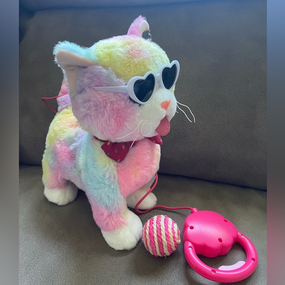 Colorful Rainbow Walking Cat Toy